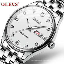 Olevs 6608 Men's Mechanical Watches Automatic Self Wind Mens Watches Fashion Luxury Full Steel Male Clock Relogio Masculino 2019